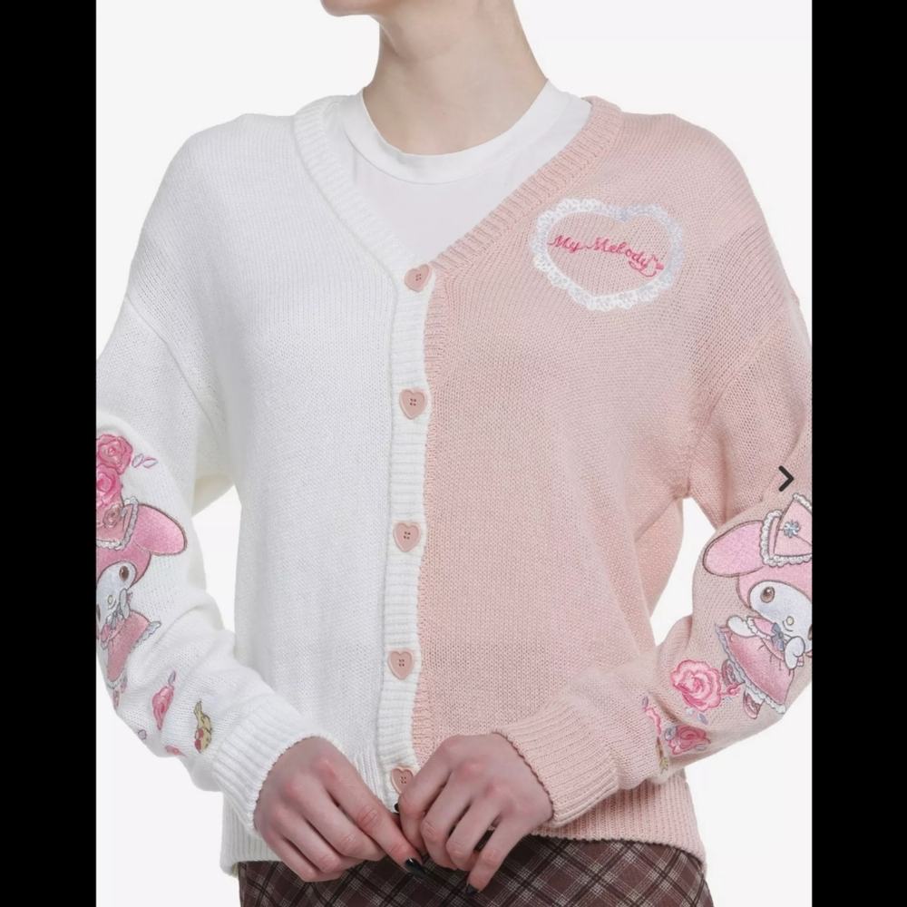My Melody Pink & White Split Girls Cardigan